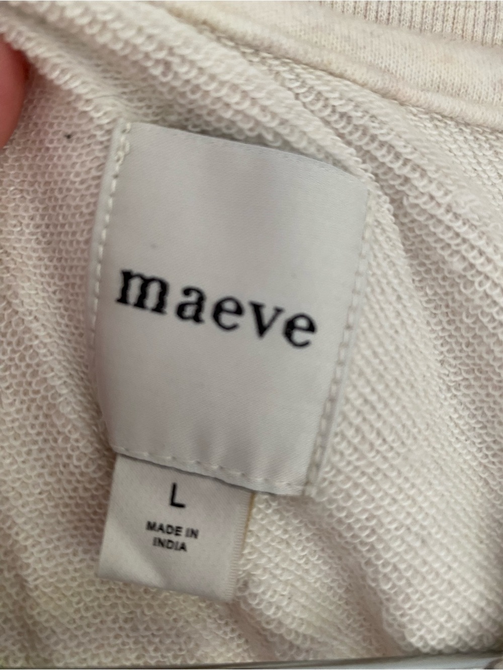 Maeve cream sweatshirt puff sleeve short sleeve top Large - Picture 7 of 13
